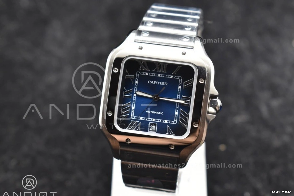 40mm Santos SS V de SS Cartier MIYOTA Dial on Blue 1047 BVF Bracelet Colorful Edition 9015 SmartLinks Best 1:1 1024